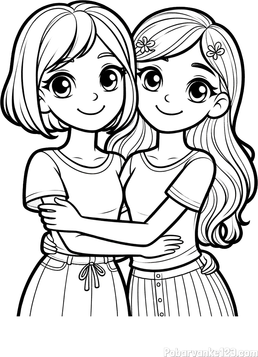 Pobarvanka ljubkih prijateljic