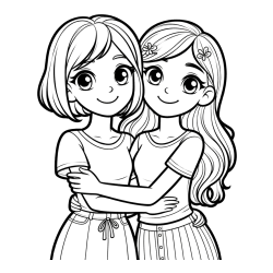 Pobarvanka ljubkih prijateljic