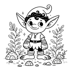 Pobarvanka majhnega nasmejanega škrata