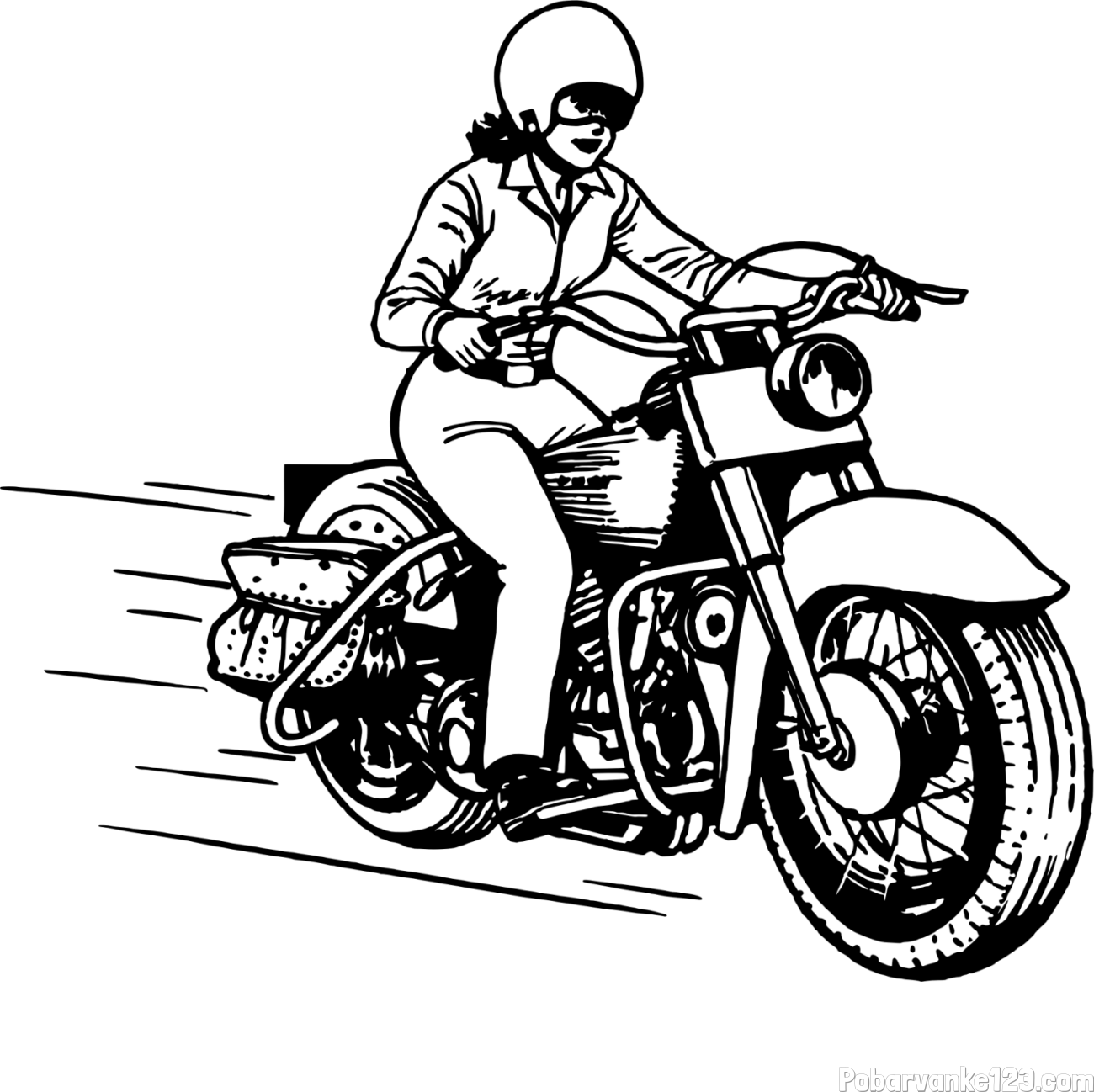 Pobarvanka motorja ter motoristke