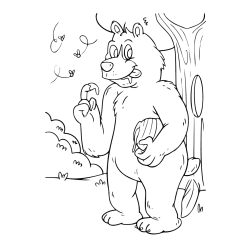 Pobarvanka nagajivega medvedka