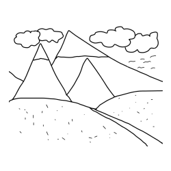 Pobarvanka narave - gora, pokrajine, oblakov 🌳