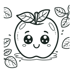 Pobarvanka nasmejane jabolke