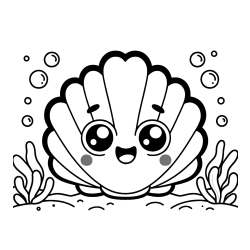 Pobarvanka nasmejane školjke