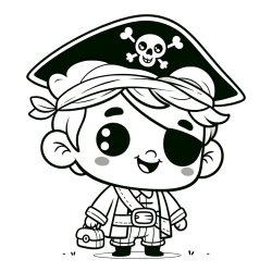 Pobarvanka nasmejanega gusarja