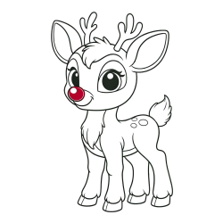 Pobarvanka nasmejanega jelenčka Rudolfa