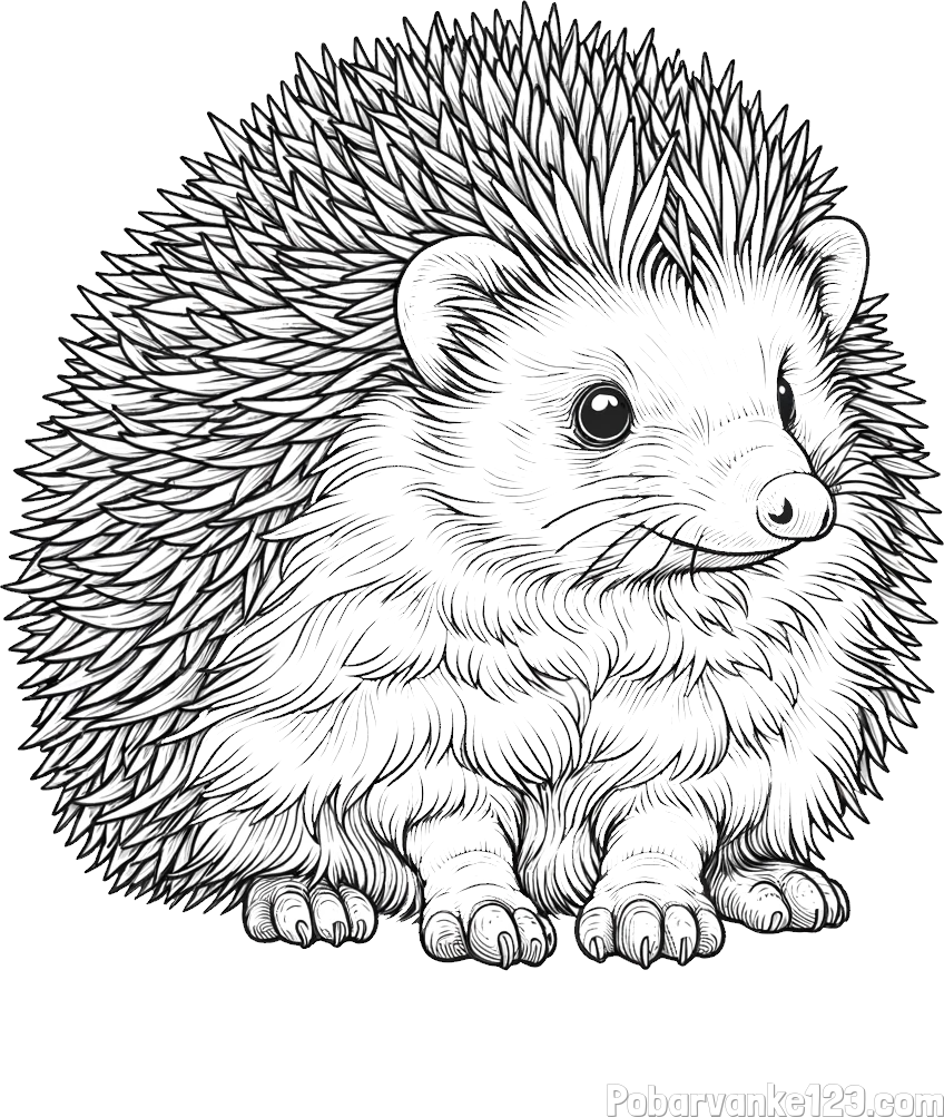 Pobarvanka nasmejanega ježa