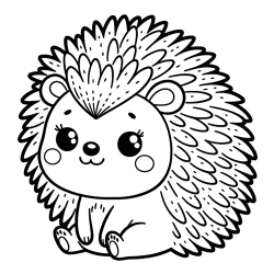 Pobarvanka nasmejanega ježka