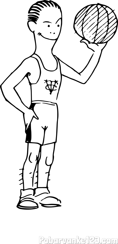 Pobarvanka nasmejanega košarkarja