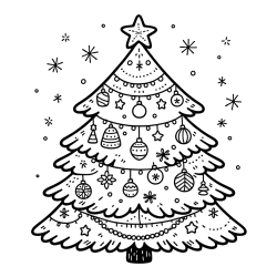 Pobarvanka novoletne jelke