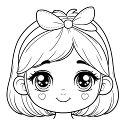 Pobarvanka obraza ljubke punčke