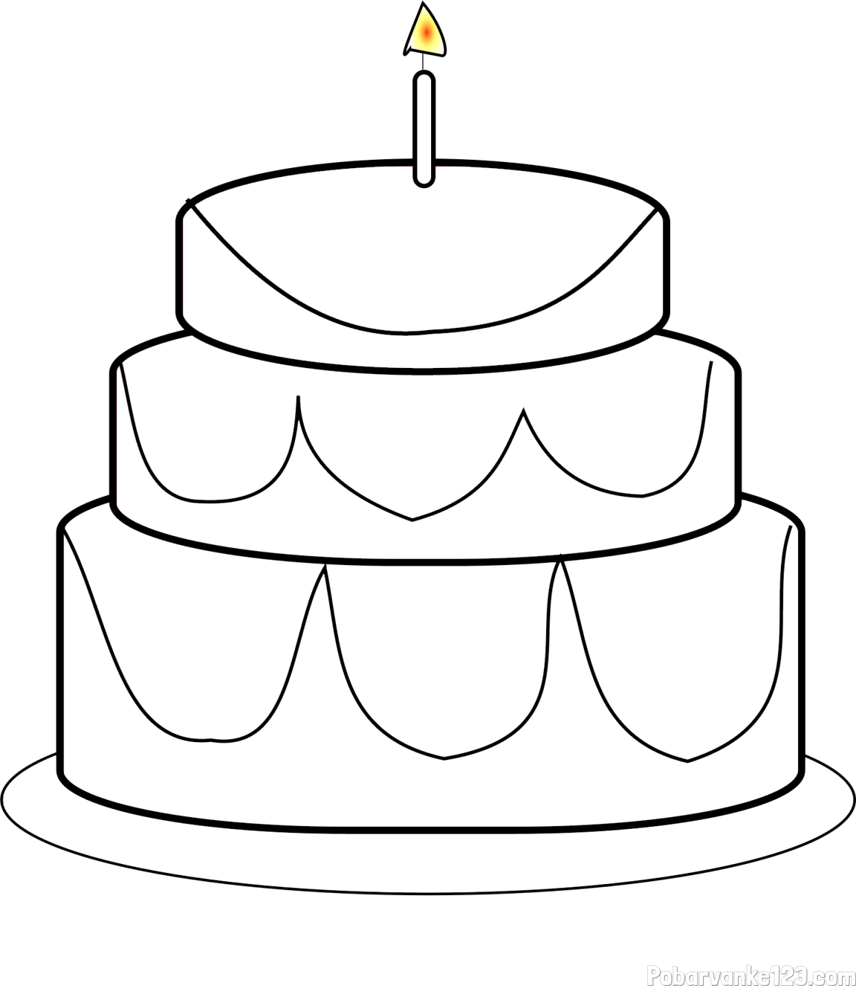 Pobarvanka poročne torte