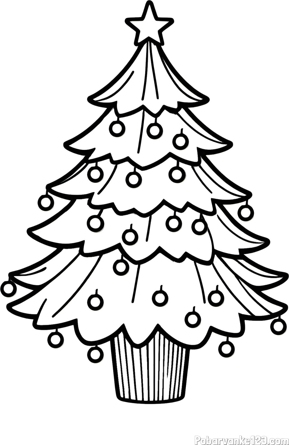 Pobarvanka preproste božične smreke