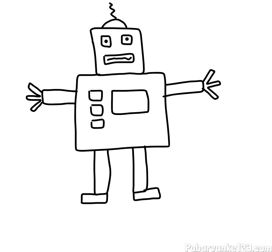 Pobarvanka preprostega ROBOTA 🤖