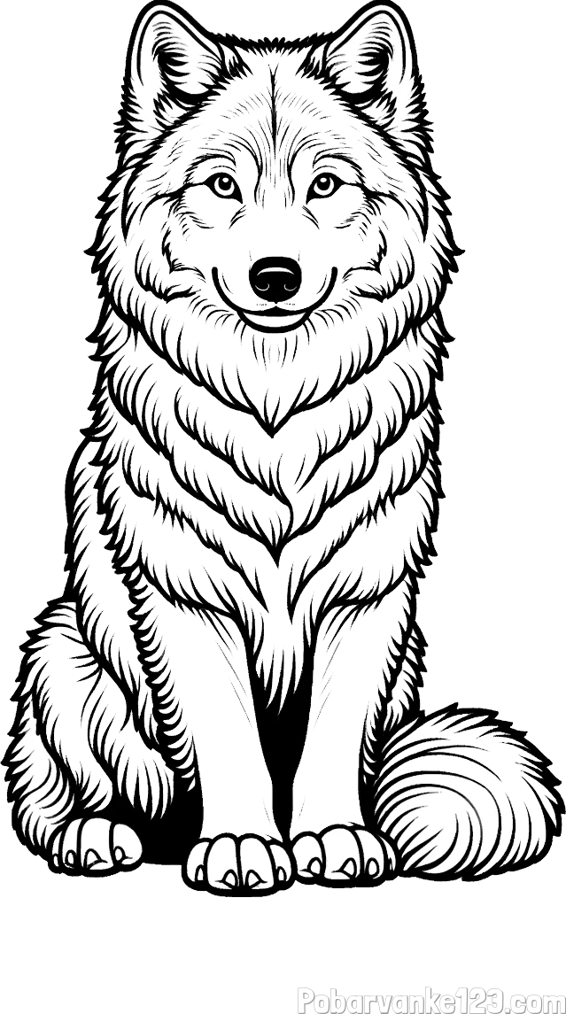 Pobarvanka prijaznega volka