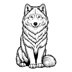 Pobarvanka prijaznega volka