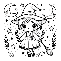 Pobarvanka prikupne čarovnice