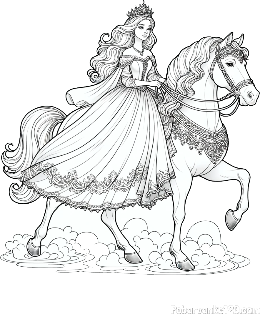 Pobarvanka princese na konju