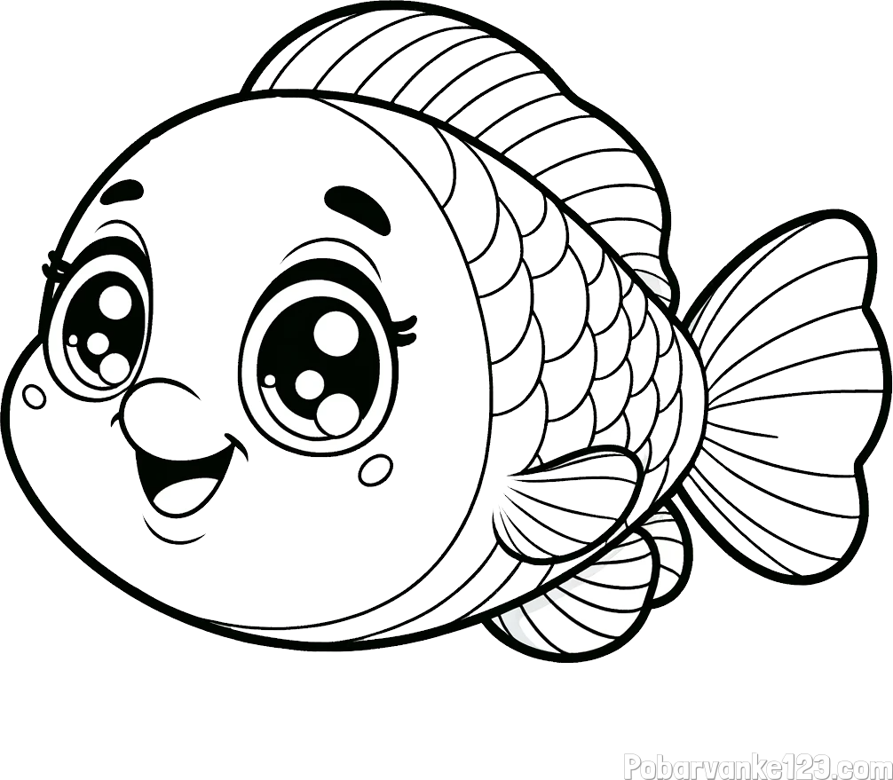 Pobarvanka prisrčne ribe