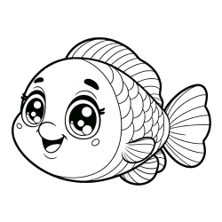 Pobarvanka prisrčne ribe