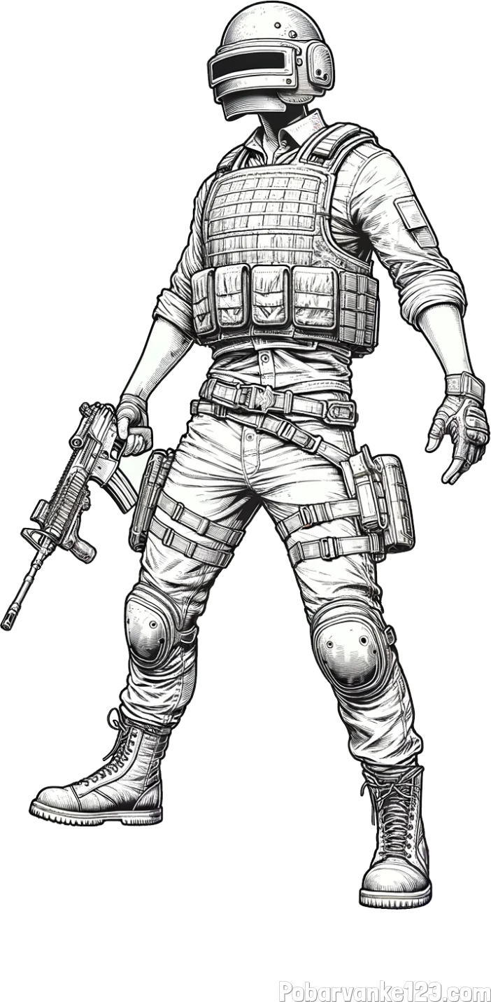 Pobarvanka PUBG glavnega junaka