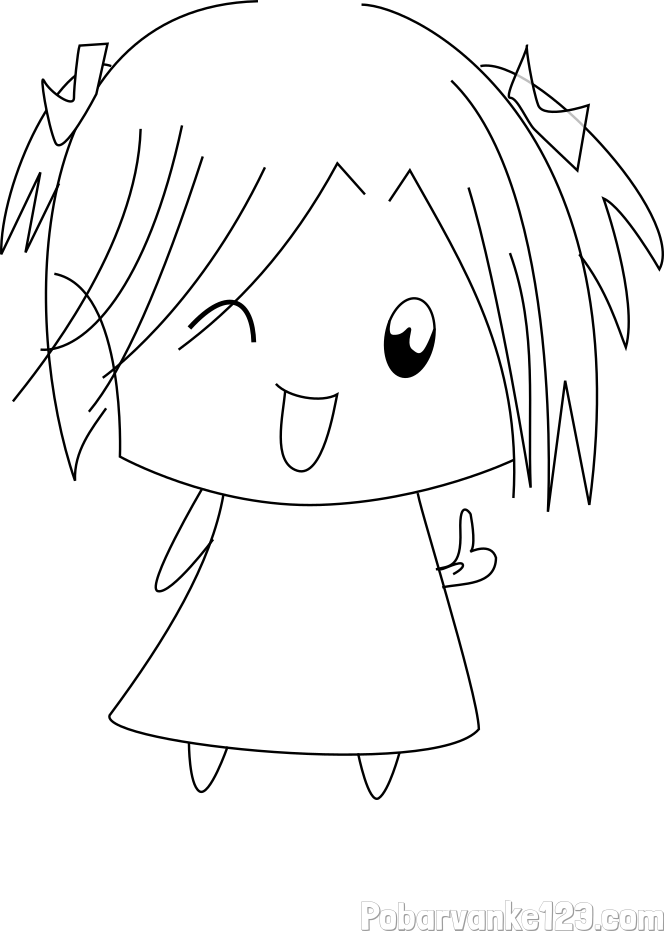 Pobarvanka punčke v anime slogu