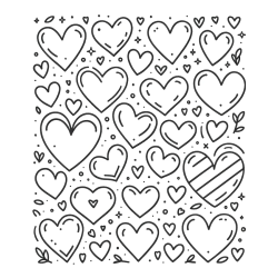 Pobarvanka različnih srčkov