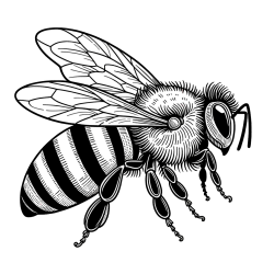 Pobarvanka realistične čebele