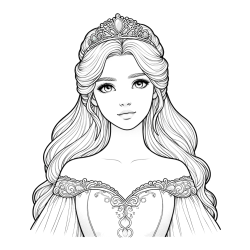 Pobarvanka realistične princese