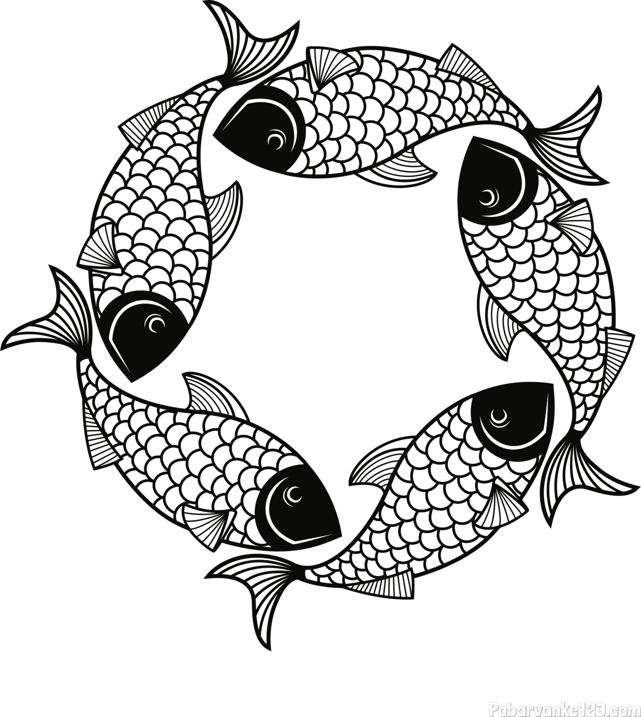 Pobarvanka rib - mandale