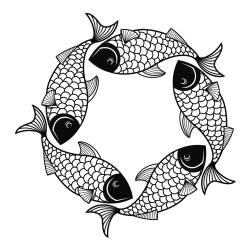 Pobarvanka rib - mandale