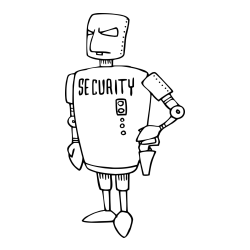 Pobarvanka robota varnostnika