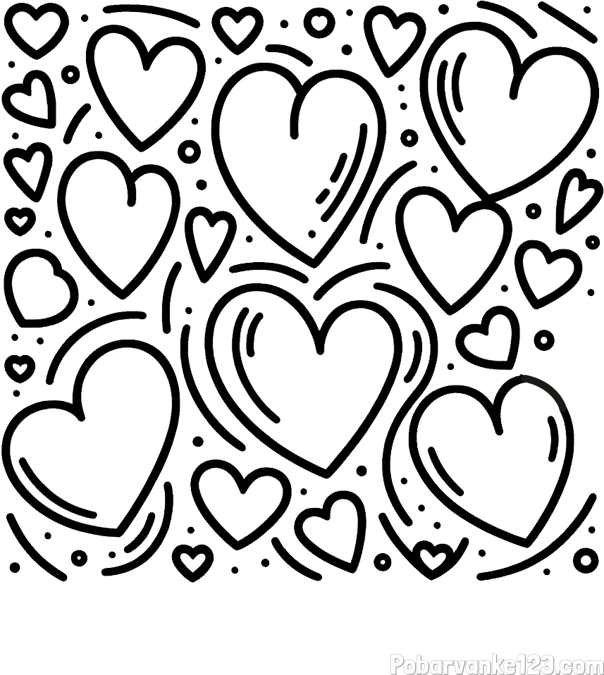 Pobarvanka s srčki