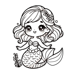 Pobarvanka simpatične morske deklice