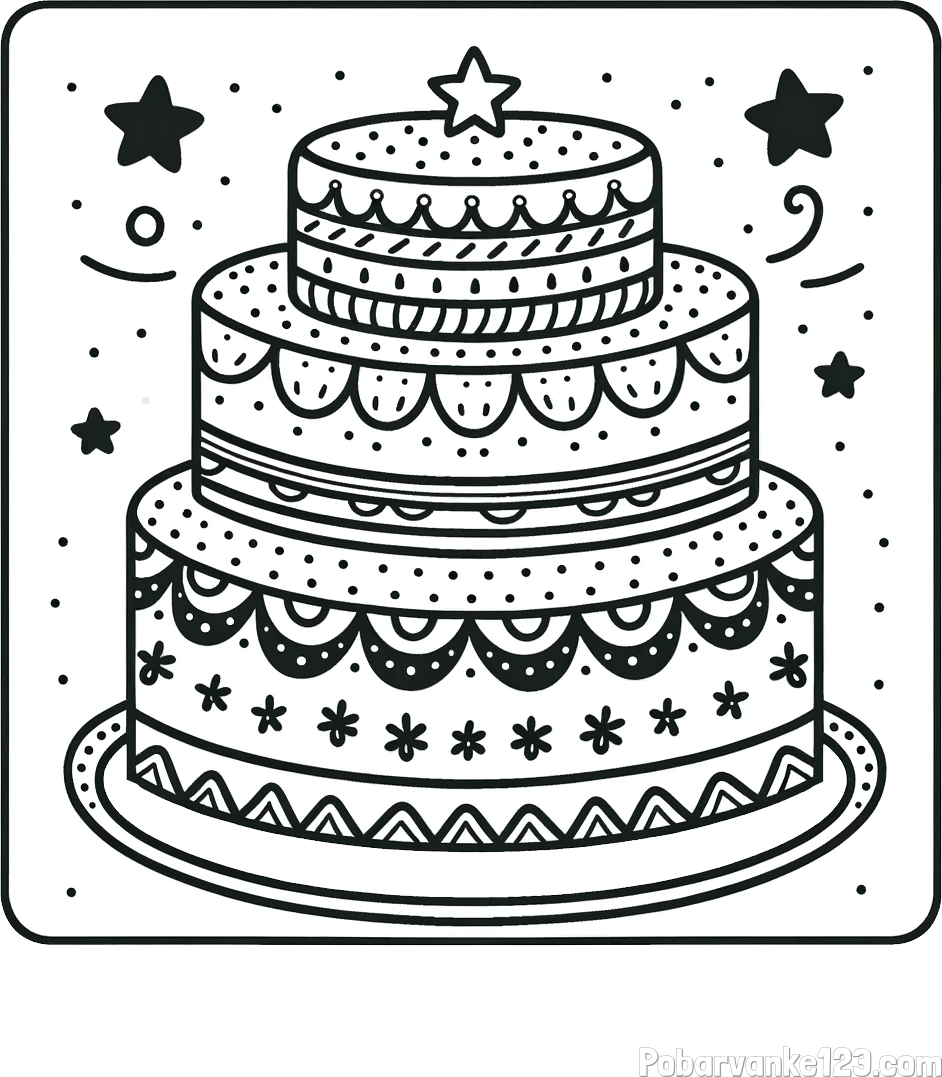 Pobarvanka slastne torte