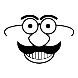 Pobarvanka smeška z brki in očali