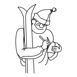 Pobarvanka smučarja