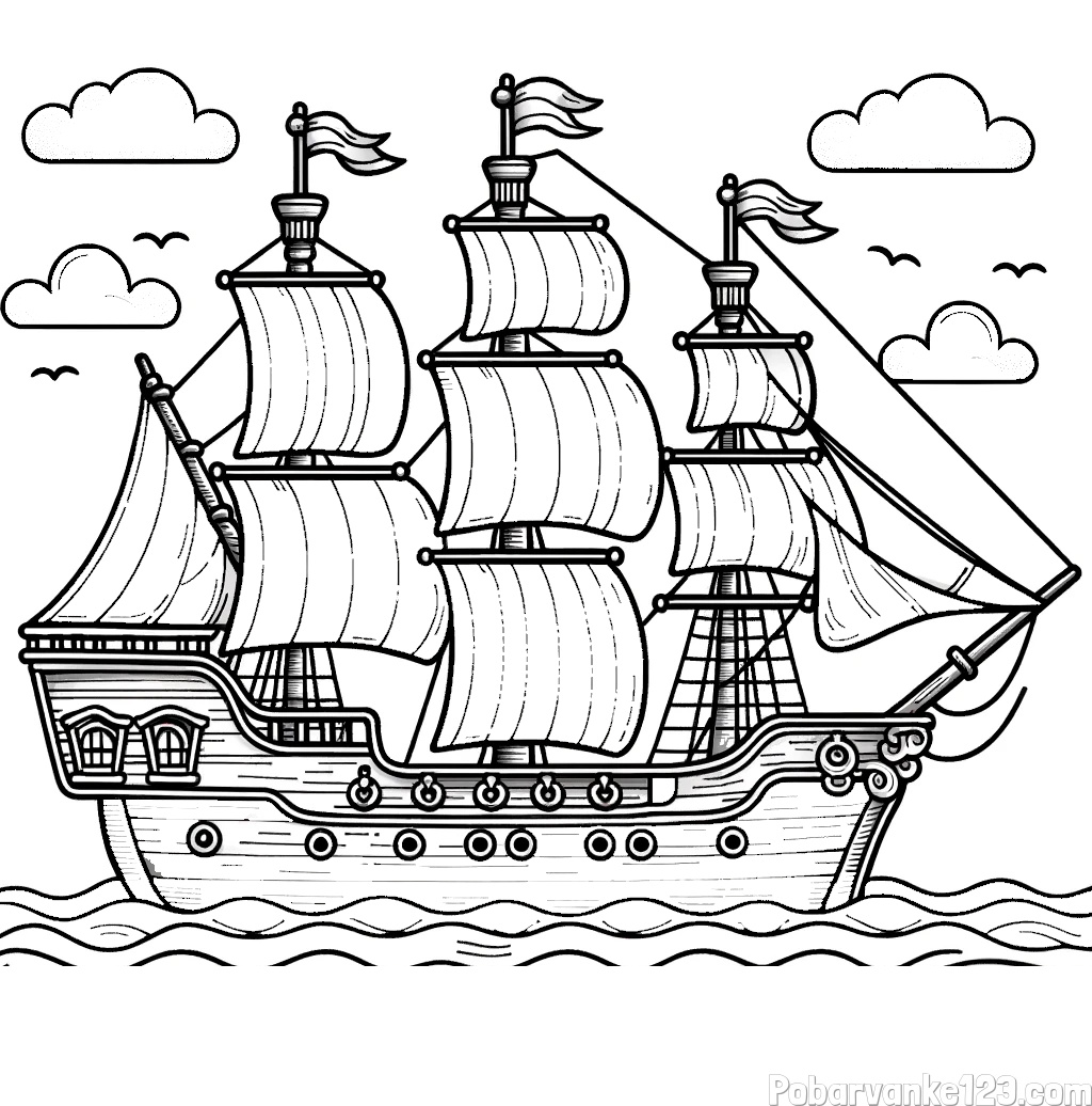 Pobarvanka stare gusarske ladje