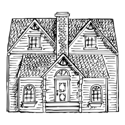 Pobarvanka stare hiše