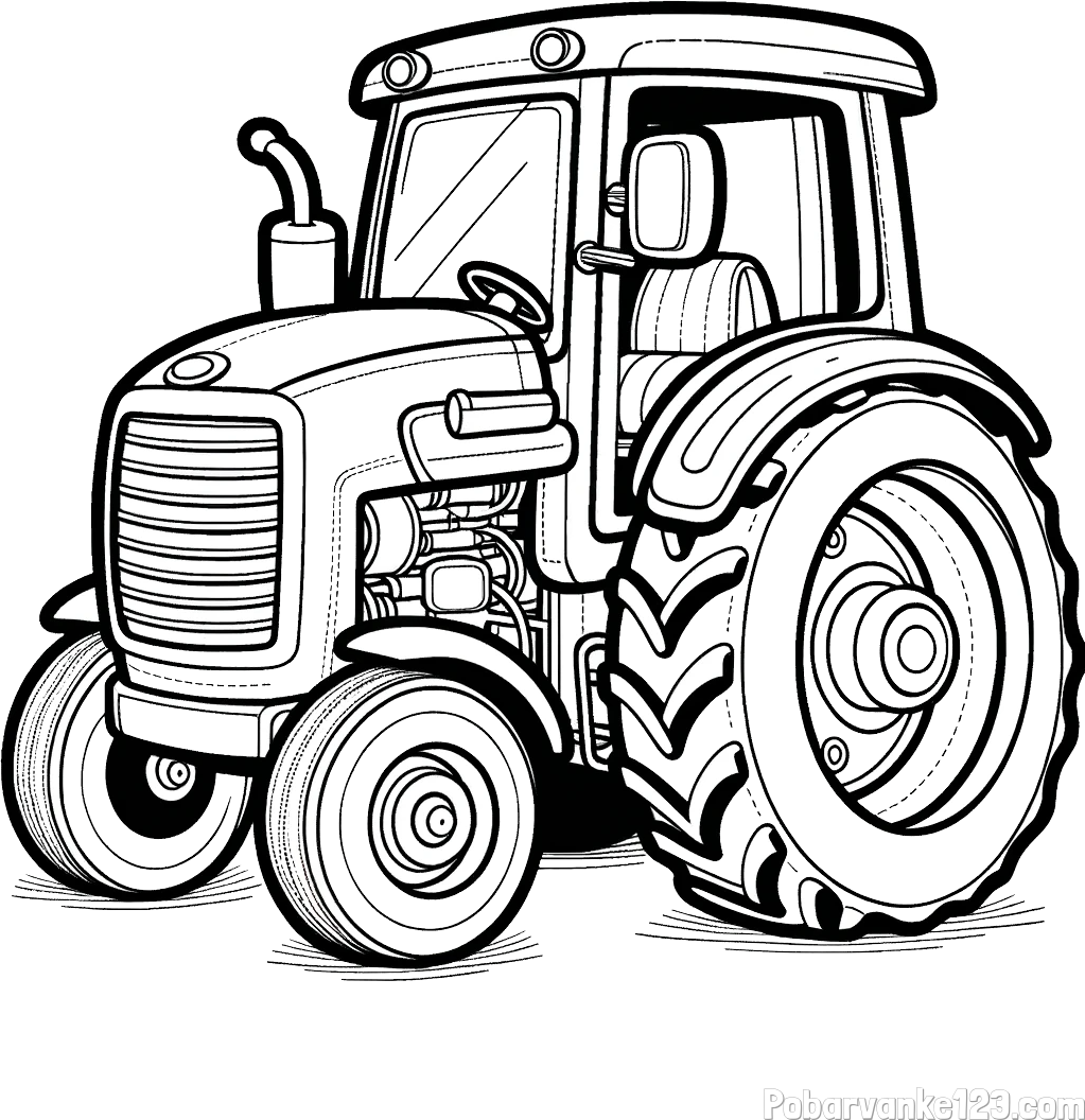 Pobarvanka starega, a lepega traktorja