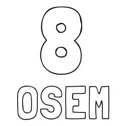 Pobarvanka števila osem z zapisom imena