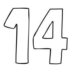 Pobarvanka številke štirinajst (14)