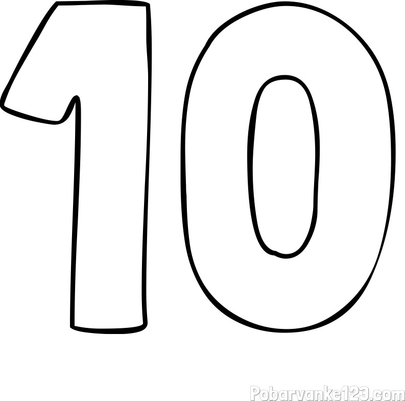 Pobarvanka številke deset (10)