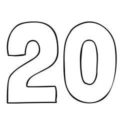 Pobarvanka številke dvajset (20)