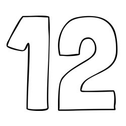 Pobarvanka številke dvanajst (12)