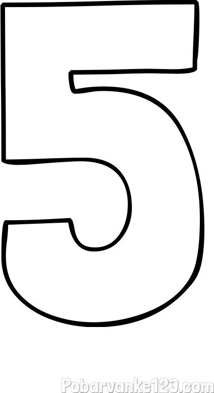 Pobarvanka številke pet (5)