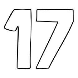 Pobarvanka številke sedemnajst (17)