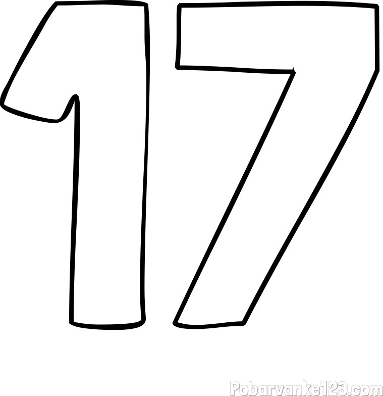 Pobarvanka številke sedemnajst (17)