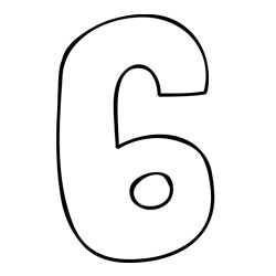 Pobarvanka številke šest (6)