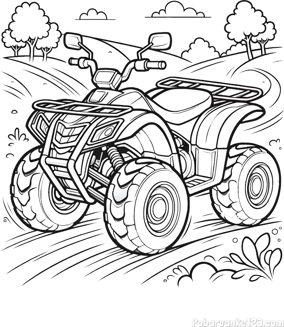 Pobarvanka štirikolesnika na cesti